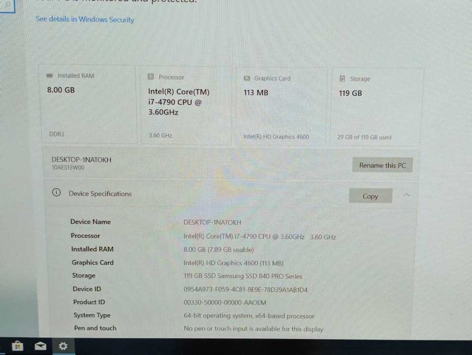 Lenovo M93z, intel i7-4790, SSD 120 GB si 8GB RAM