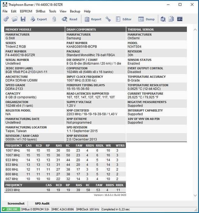 G.skill Trident Z RGB 16GB (2x8GB) DDR4 4400MHz CL 18 19 19 39
