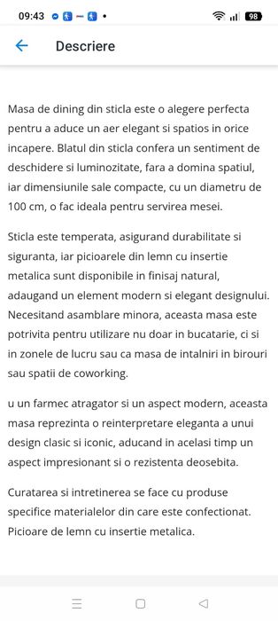 Vând Masa de sticlă