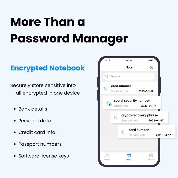 Хардуерен мениджър за пароли PasswordPocket Bluetooth криптиран