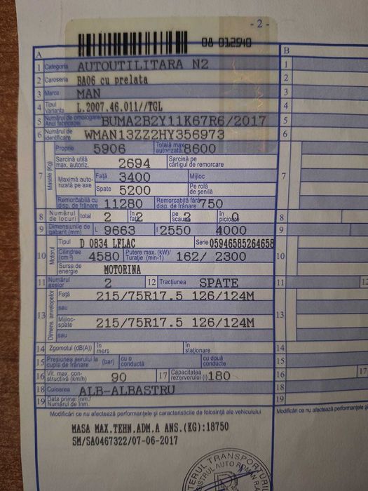 De vanzare camion MAN TGL 8,6 tone