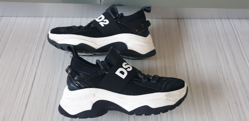 DSQUARED2 Leather Made in Italy / 37 / 23.5 см ОРИГИНАЛ! Дамски Кецове