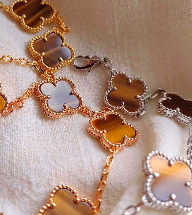 Дамска гривна с пет детелини с тигрово око Van Cleef & Arpels VCA