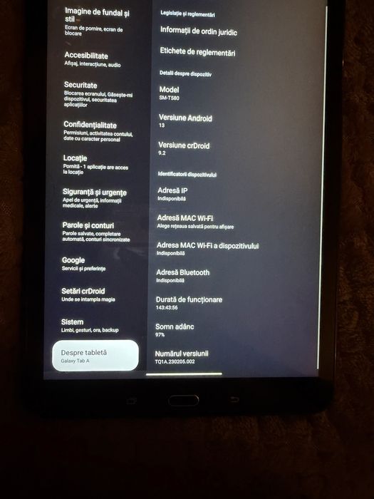 Samsung Galaxy Tab A (SM-T580) - Ecran 10.1" Full HD - Actualizată la Android 13