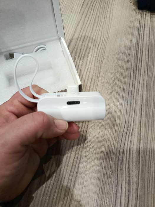 Мини външна батерия (Power Bank) 5000mAh – USB-C / Бяла
