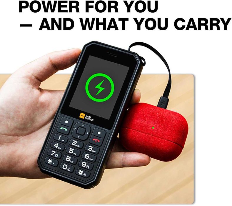 Rugged телефон AGM с power bank 4000 mAh, 4G hotspot, 2 SIM, фенерче