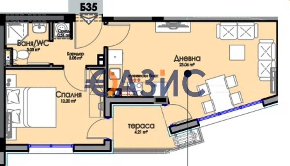 Продава се Двустаен апартамент в Бургас, Център - 63 кв.м за 1400 €/кв.м - Снимка #5