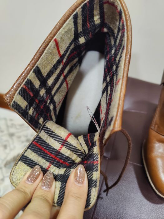 Кожени боти висок ток 39