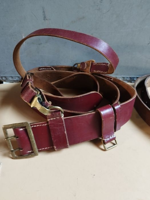 Кожен колан с презрамка за офицери