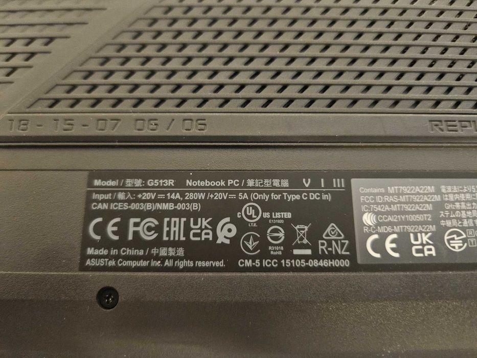 Asus Rog Strix G15 G513R, AMD Ryzen 9 3.30 GHz, 32 gb RAM, 1tb + 1tb SSD, Nvidia Geforce RTX 3070 TI 8GB