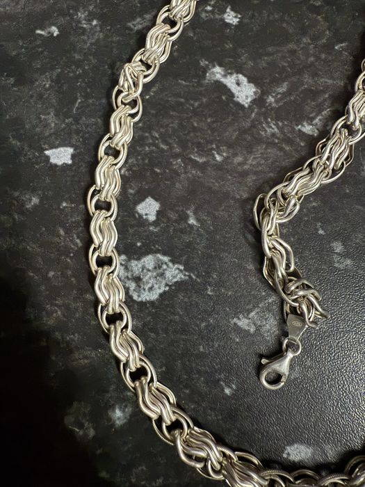 Сребърен ланец и гривна