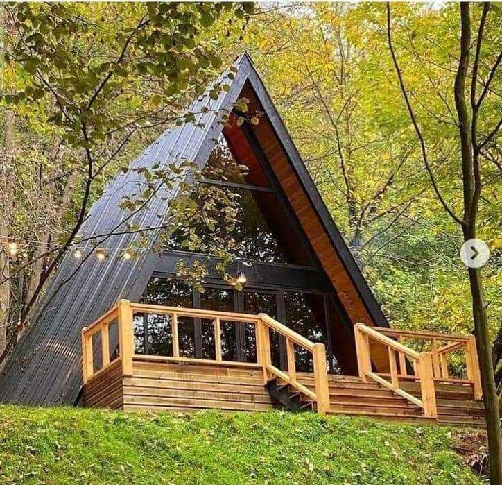 Cabana stil A-Frame, Case, Foisoare si Terase din structura de lemn la comanda