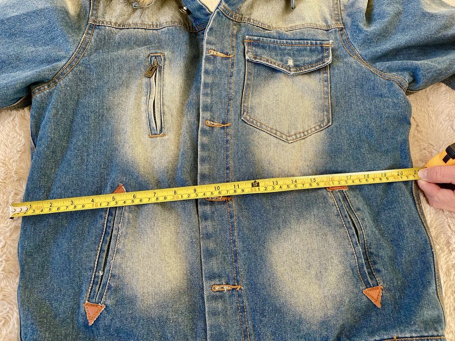 Мъжко дънково яке с пух