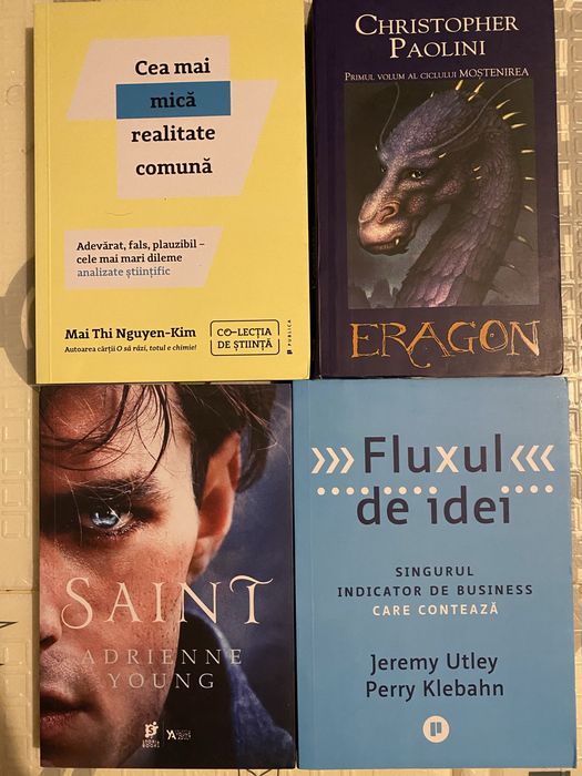 Vand 4 carti: Eragon, Saint, Fluxul de idei si Cea mai mica realitate