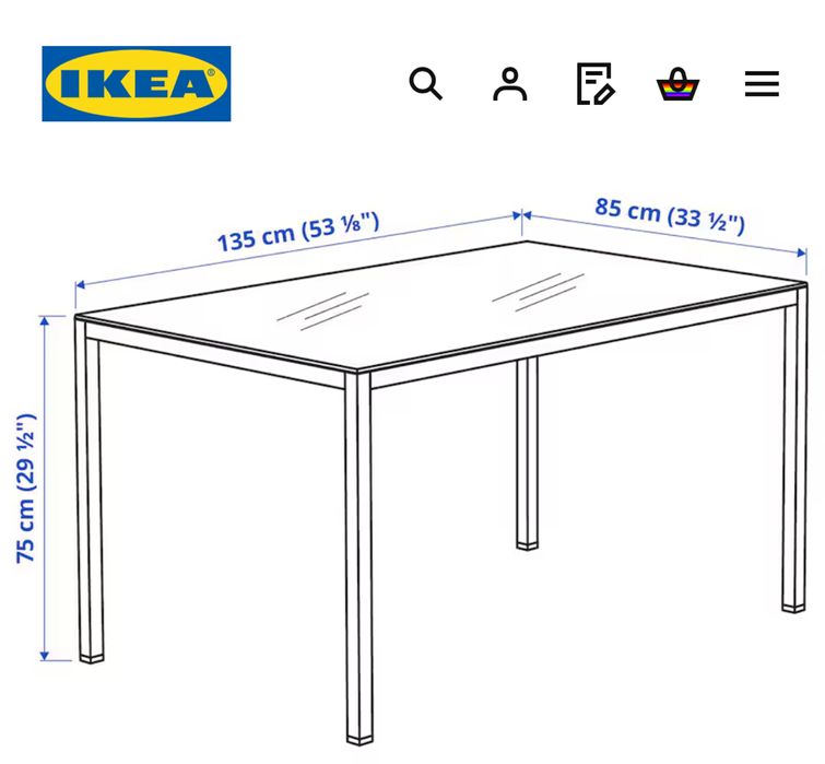 Masă TORSBY cu scaune TOBIAS marca IKEA - masa surfragerie sticla crom