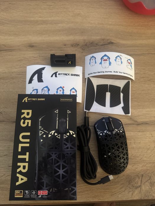 ATTACK SHARK R5 Ultra 8K — 39 г / PAW3950MAX / Carbon Fiber / Новая