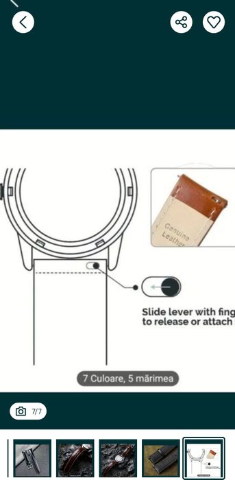 Curea piele cal, 22 mm, cusături manuala, eliberare rapida
