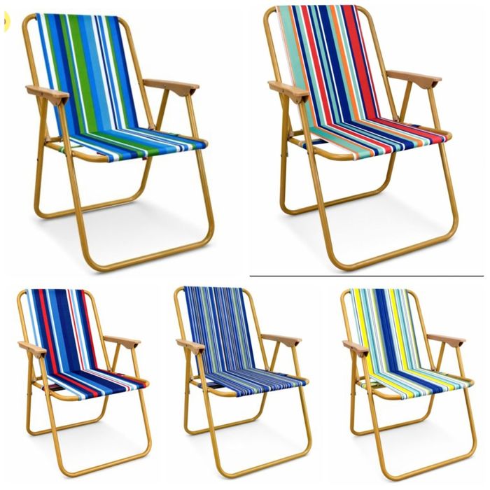 Сгъваем стол, Изработен от стомана и плат Oxford, За къмпинг море градина