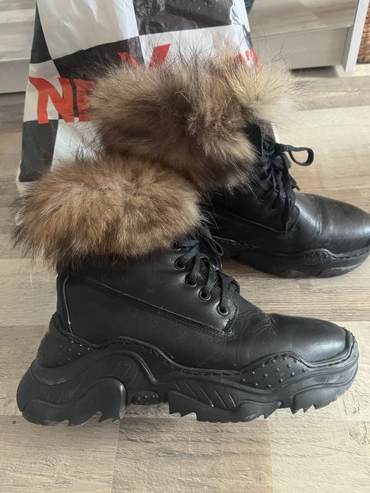 Зимни боти естествена кожа и пух!