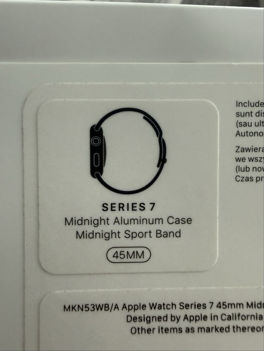Apple Watch Series 7 45mm Midnight – Ecran mare / Funcționează perfect