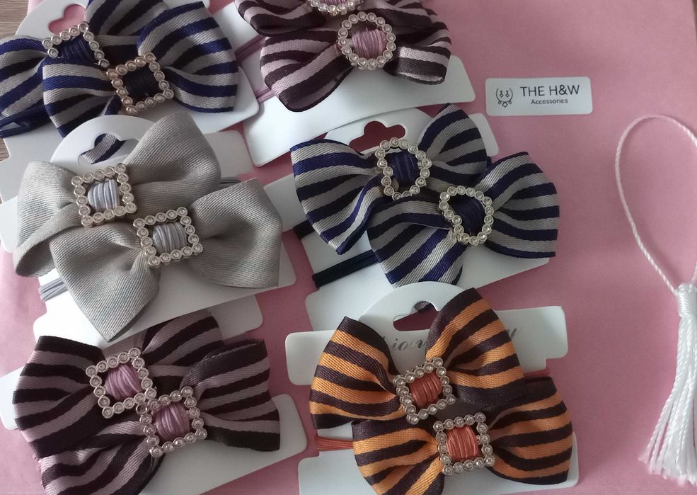 Ponytail hairtai elastic with cute bow 2 pcs