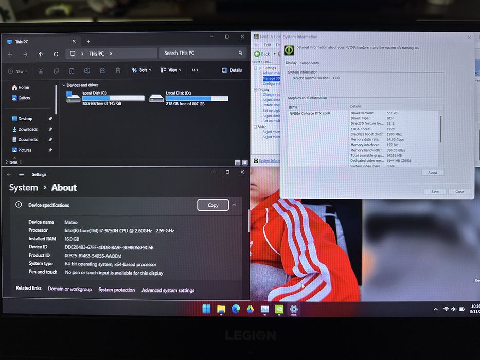 Laptop gaming Lenovo Legion Y540 RTX 2060 I7