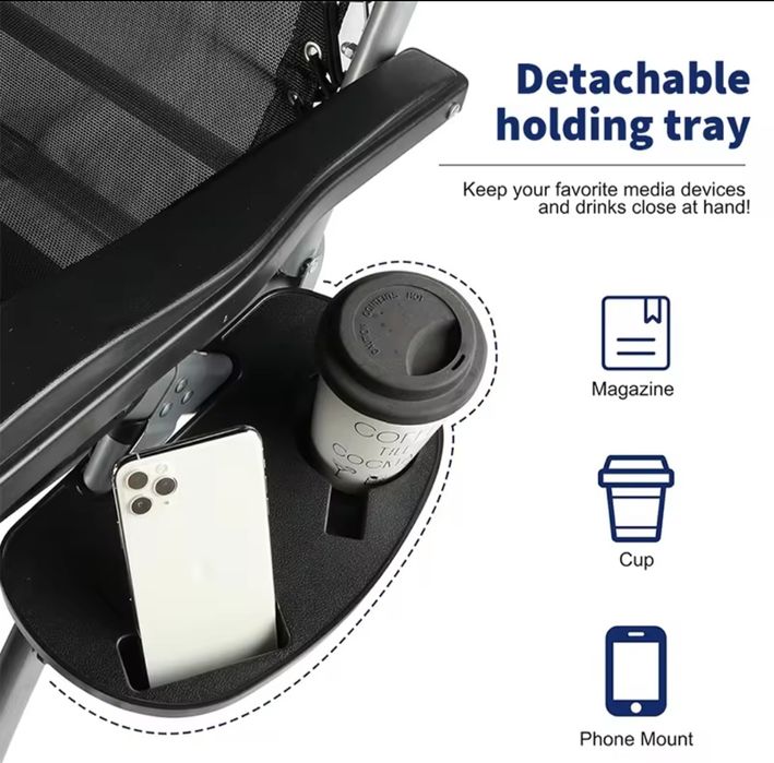 Згъваем стол с много опции за разгъване до 150 кг, с поставки за чаши