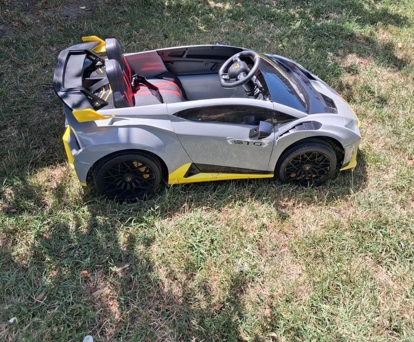 Masinuta electrica cu functie drift Lamborghini Huracan STO, putere 220W, 12V Premium, Gri
