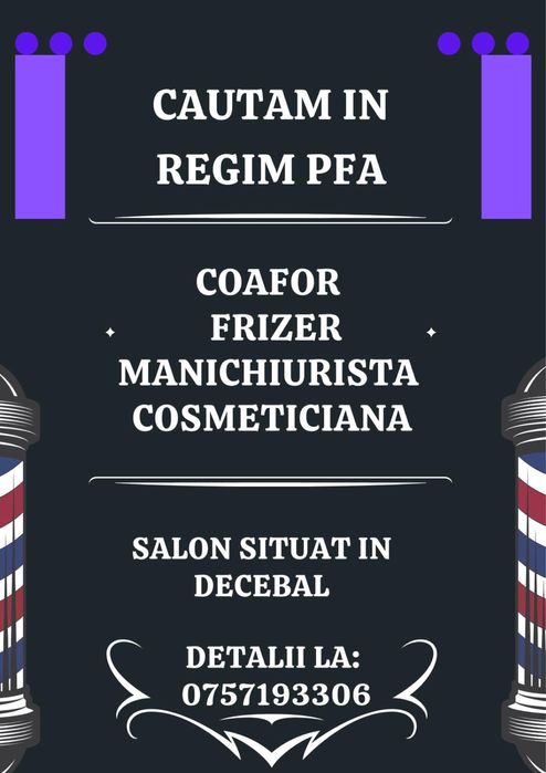 Cautam coafeza ,cosmeticiana ,manichiurista penttu salon