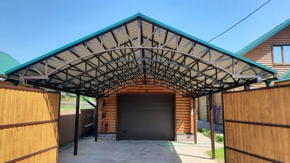 Навесы прямые и арочные.