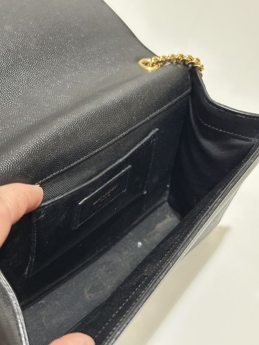 Дамска кожена чанта Saint Laurent Kate Medium Chain Bag / Black