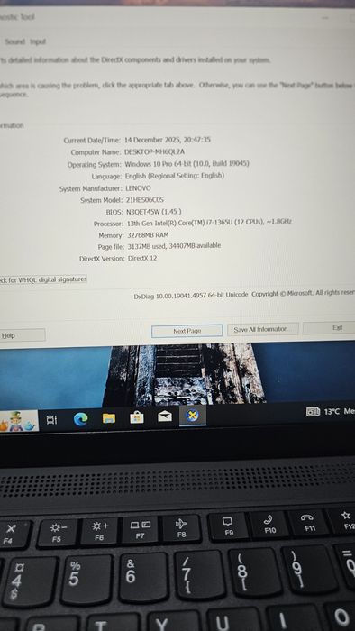 Lenovo Thinkpad T 14 Gen 4 intel i.7 1365U(13th Gen)