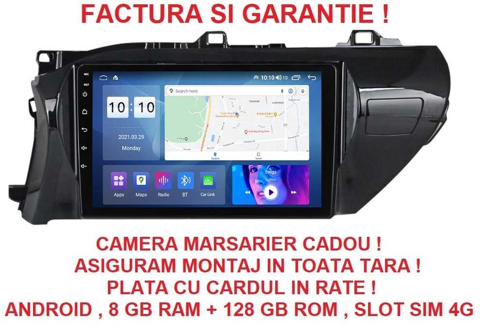 Navigatie Toyota Hilux din 2015 - 2020 , Garantie 2GB 4GB 8GB RAM