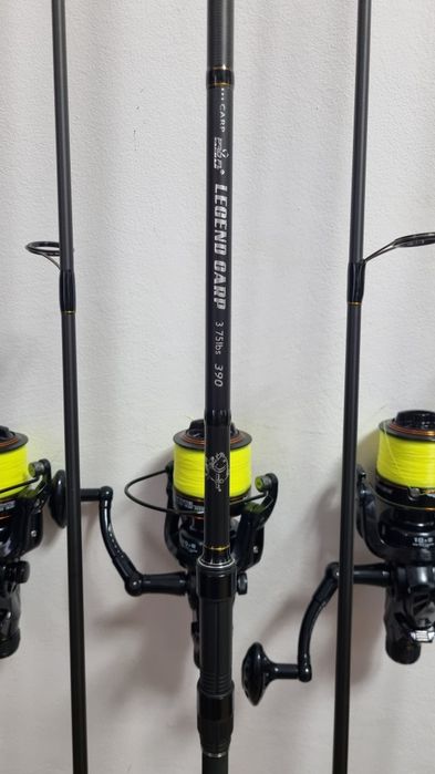 SET 3 Lansete FL LEGEND CARP 3.90 3.75 Lbs + 3 Mulinete AVIATOR DP70