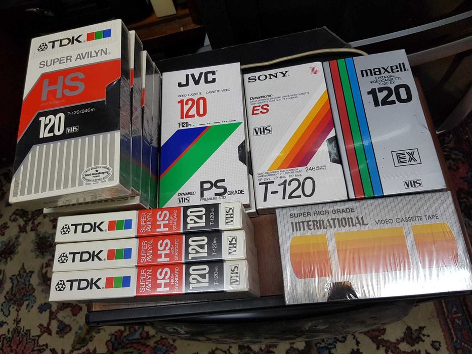 Casete Video VHS Noi, Sigilate - TDK Super Avilyn HS 120 JVC SONY ES Maxell Super High Grade International