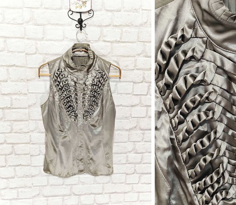 Karen Millen Копринена риза без ръкави / блуза размер UK 14 / L