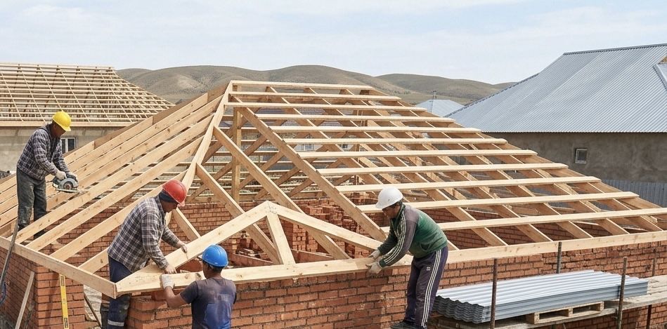 Строительная бригада без посредников, стройка, кладка