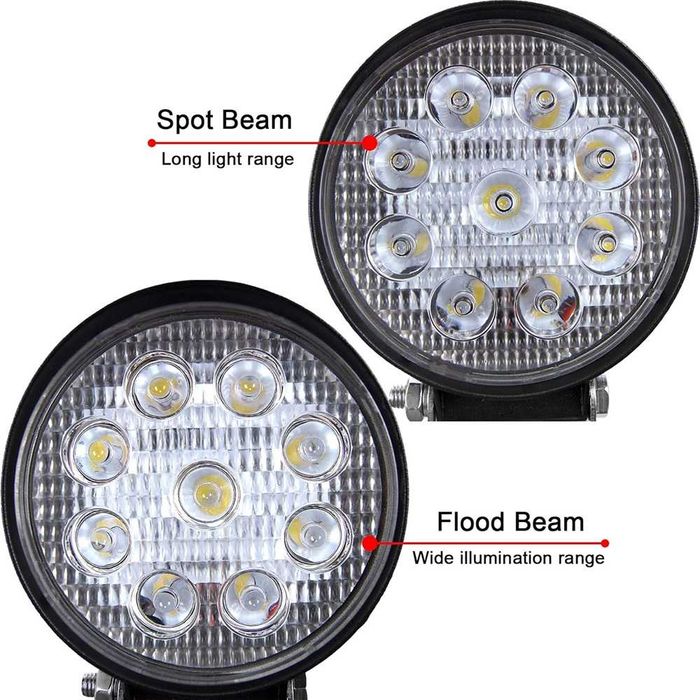 27W LED Диоден халоген с 9 диода - 12/24V