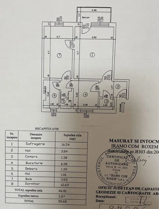 Apartament 2 camere decomandat, 50 mp, confort 1