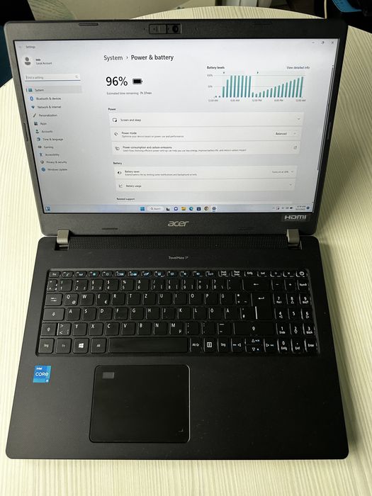 Laptop Acer 15” P2 – i5 11thGen /8GB / SSD 256Gb/ Full HD/ USB C/slim