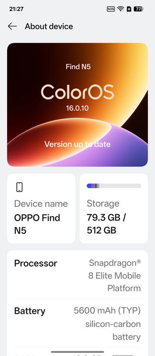Oppo Find N5 512GB 16RAM Black
