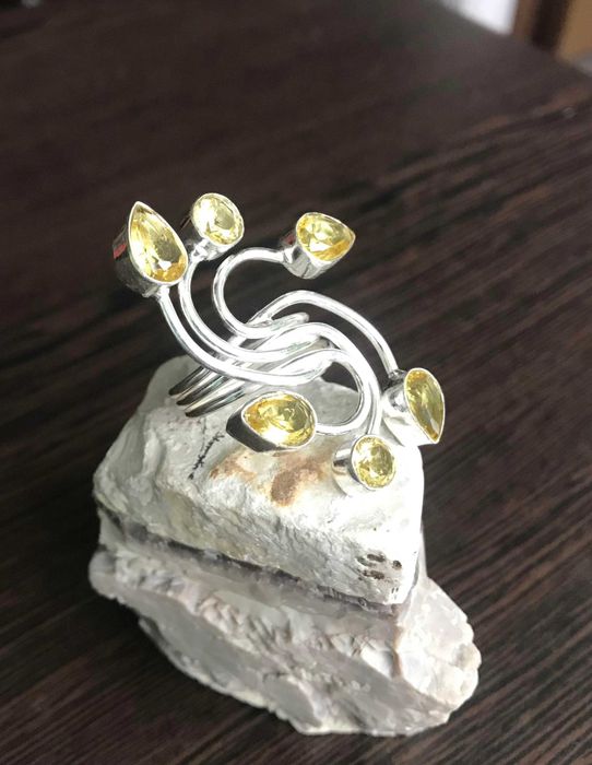 Inel Argint 925 cu Pietre Semipretioase Citrin