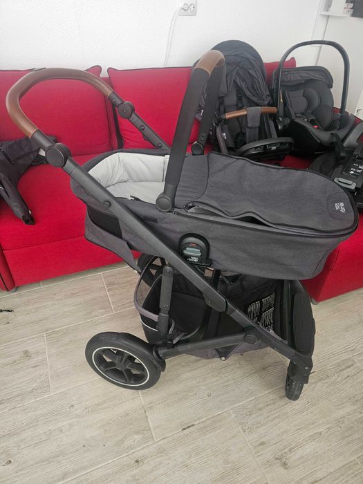 Set Britax Romer Modular  0 - 2 ANI - Scaun, Scoica, Landou, Sport, Baza Isofix Smile 5Z, Midnight Grey