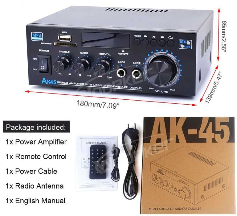 Продавам усилвател АК-45 за 43 евро.