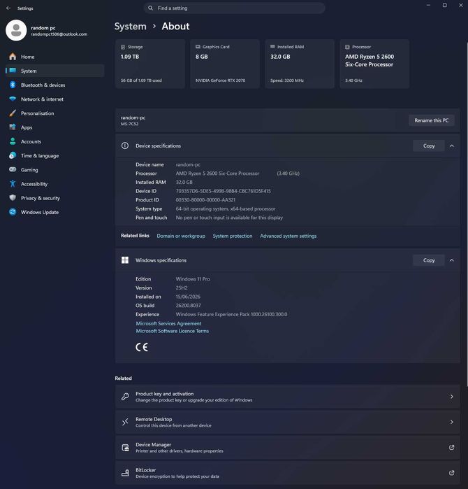 unitate PC desktop AMD Ryzen 2600 + NVIDIA RTX 2070