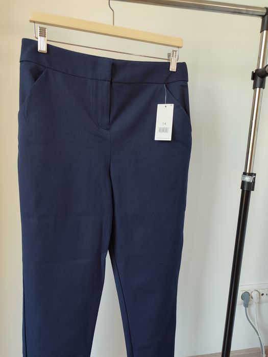 NOU Pantaloni stofa bleumarin, mărime L