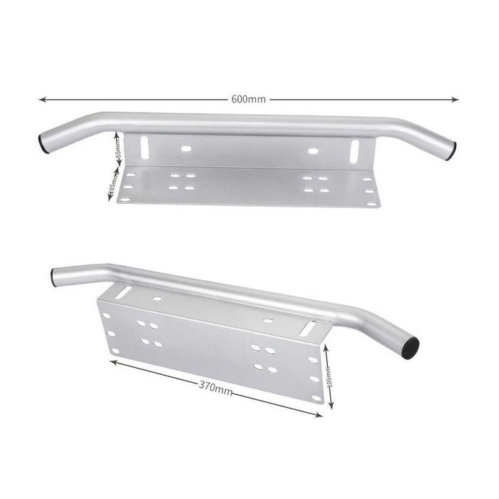 Метална стойка за LED бар/Халоген и регистрационен номер - Сива