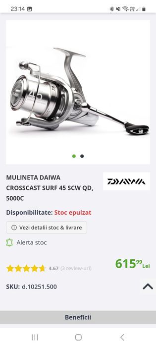 Mulineta daiwa crosscast surf 45 scw qd
