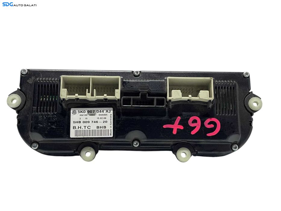 Panou Modul Unitate Comanda AC Aer Conditionat Clima Climatronic Dublu Dual Zone Volkswagen Golf 6 Plus 2008 - 2013 Cod 5K0907044AJ [L2864]