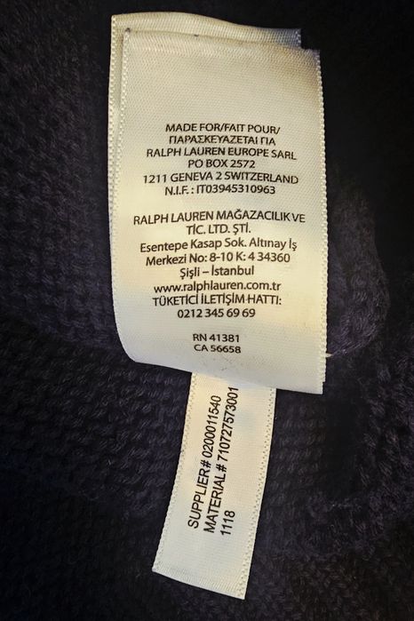 Pulover iconic Polo Ralph Lauren - mărimea M unisex navy